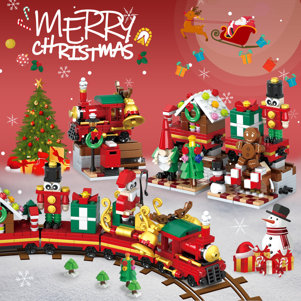 Advent Calendar 2024 Christmas Train Building Block Set, 880pcs