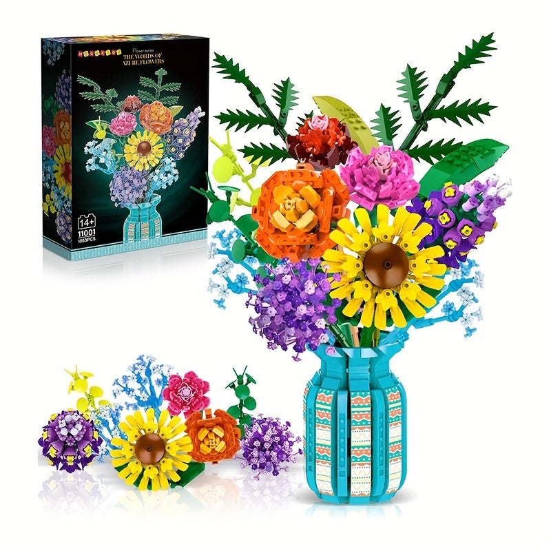 Flowers Bouquet Building Blocks Set with Vase, 1853pcs