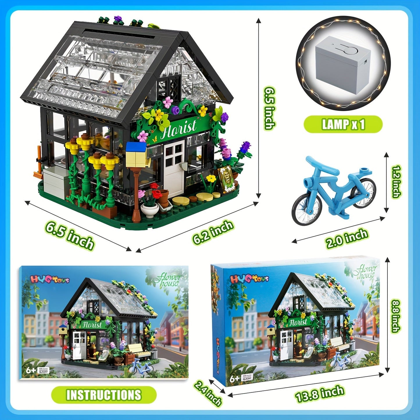 Flower House Building Model Set, 625 Pieces