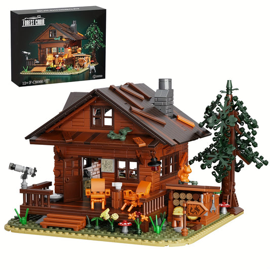 Forest Cabin Building Model, 1077 Pieces