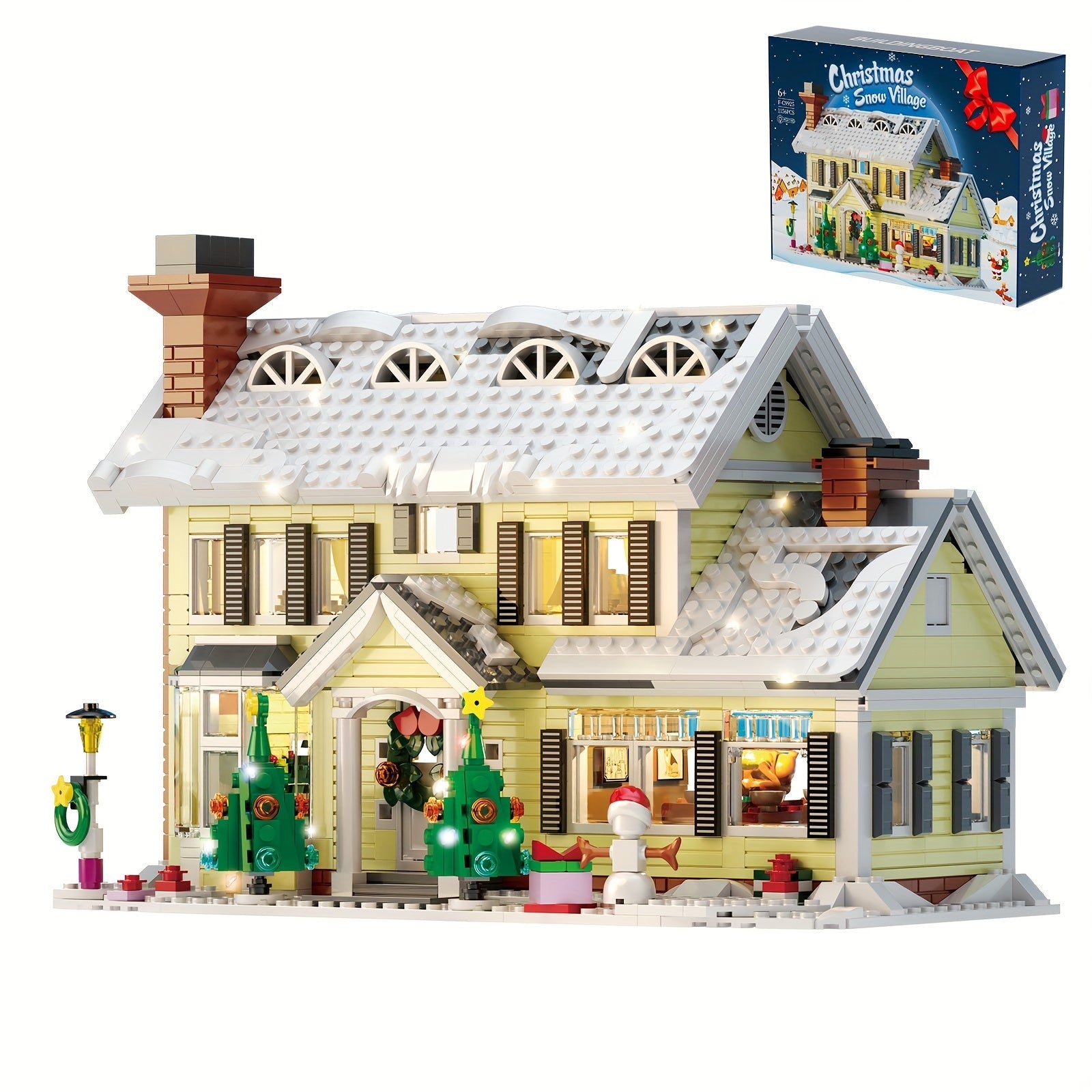 1156PCS Christmas Holiday House Block Building Model