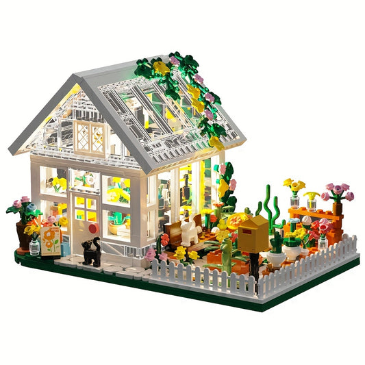 Flower House Building Model Set with LED, 758 Pieces