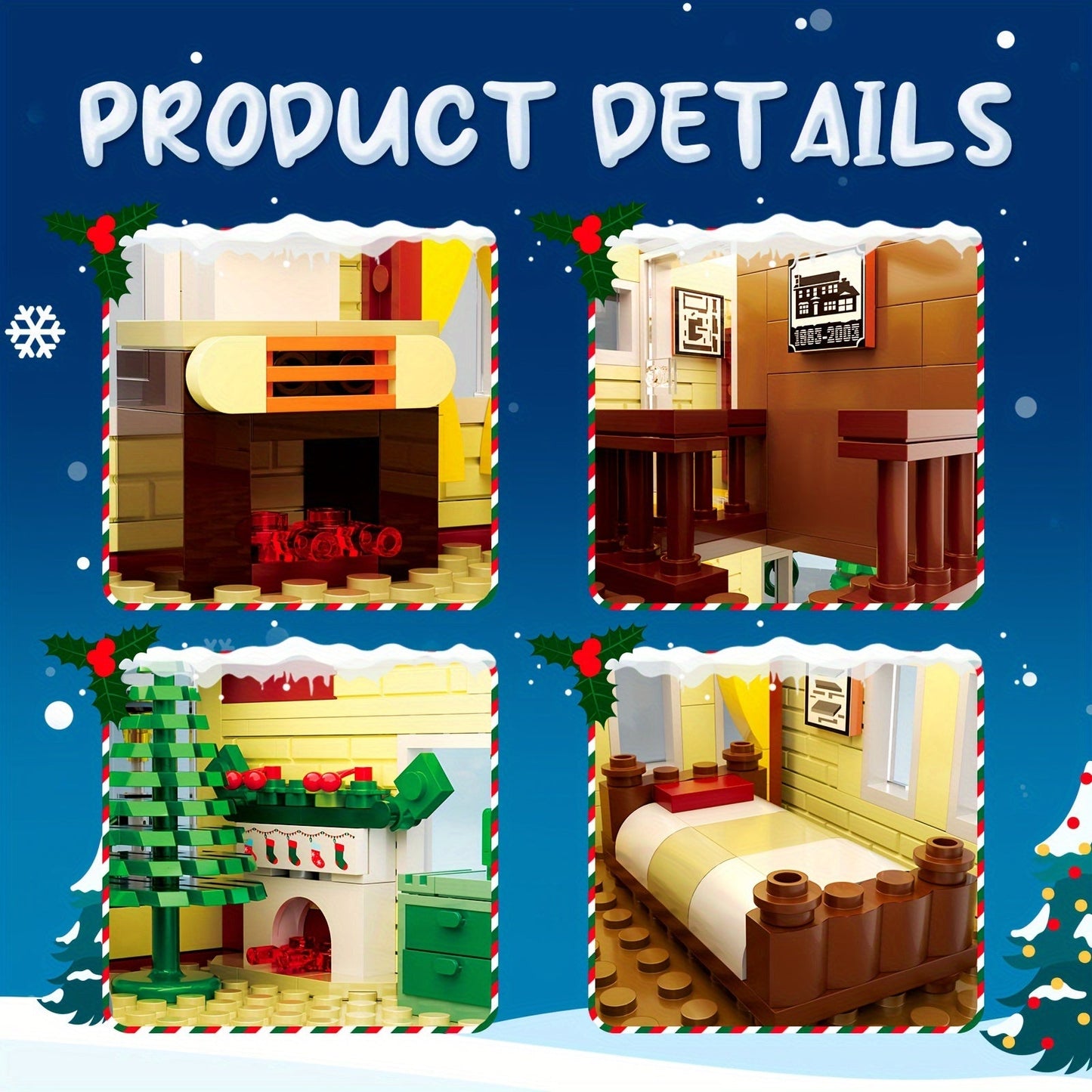 1156PCS Christmas Holiday House Block Building Model