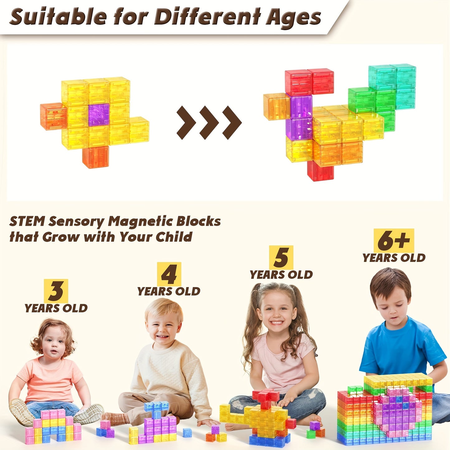 45 PCS Magnetic Cubes Building Blocks