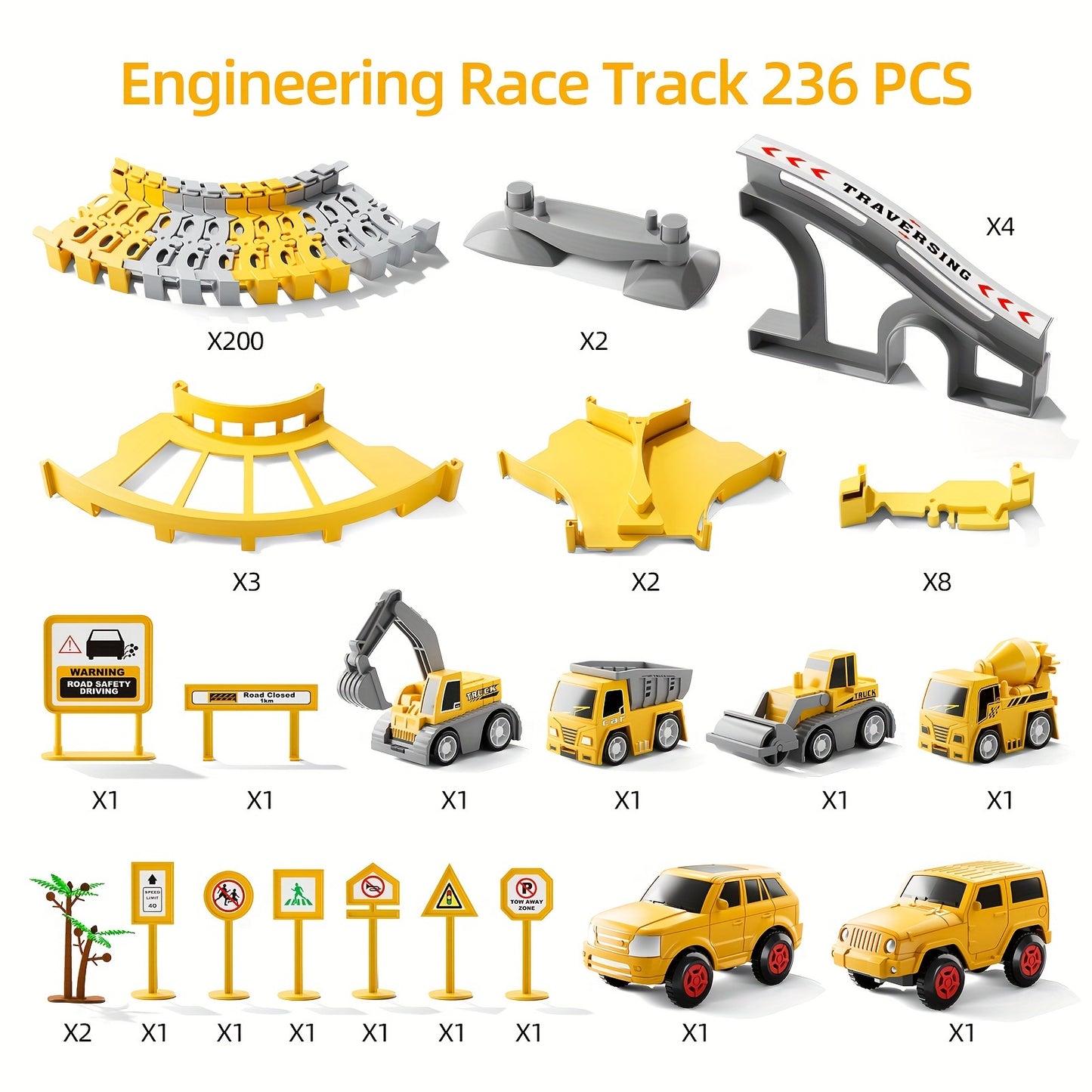 236 PCS Race Tracks Construction Toys