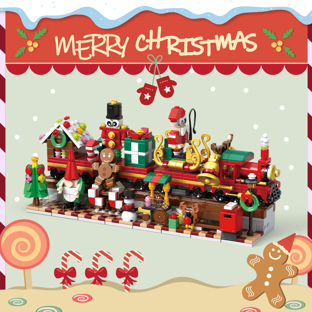 Advent Calendar 2024 Christmas Train Building Block Set, 880pcs